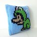 Super Mario Frog Suit Accent Pillow - Nintendo - Tunisian Crochet