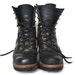 Leather Combat Boots / lace up 90s grunge / size 6