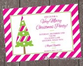 Pink and Green Holiday Christmas Invitation - 1.00 each with envelope Il_170x135