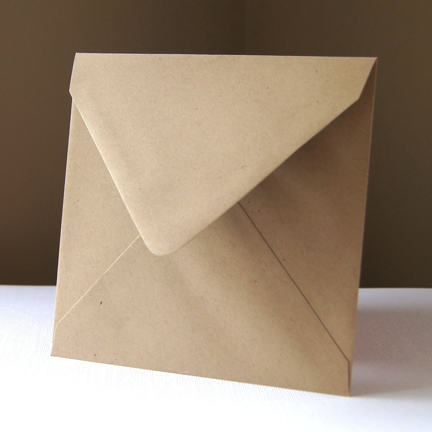 10 Square Envelopes . Paper Bag with Pointed Flap . 5.75