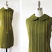 1960s mod dress / vintage 60s olive green mod scooter dress / 1960s shift dress with peter pan collar