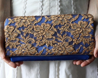 gold and blue clutch