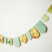 Blue green paper garland vintage style