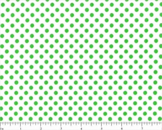 Lots of Dots Lime Green on White Spotty Dot by TreasureBayFabric