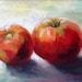 Red Tomatoes 8x10 Original Realistic Painting Oil Canvas by Cheri Wollenberg