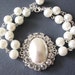 Reserved for Sara - Bridal Jewelry Pearl Wedding Bracelet Bridal Wedding Jewelry Rhinestone Bracelet