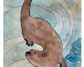 Otters 5x7 print set