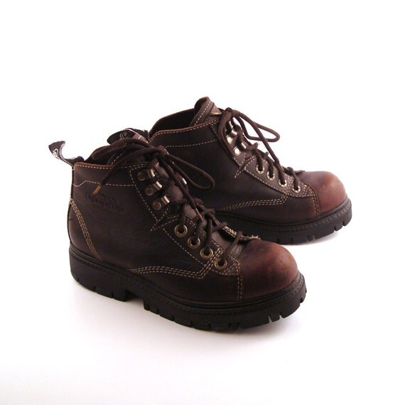 Lug Sole Boots Vintage 1990 Brown London by purevintageclothing