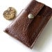 LEATHER iPhone 4 or 5 Case - Gadgets, Phones, Ipod Classic - Triple Pocket with Top Closure - Minimalist Series with Raw Edge
