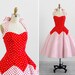 vintage rockabilly dress / 1950s dress / Victor Costa 50s Style Red and White Polkadot Dress