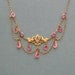 Antique Art Nouveau Jewelry Necklace . Pink . Festoon .