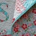 CLEARANCE Personalized Letter Applique lap quilt LETTER S - Scrap Quilt - ready to SHIP - Vintage Modern fabric Ready to Ship