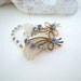 Vintage Milk Glass Blue Rhinestone Sweater Guard