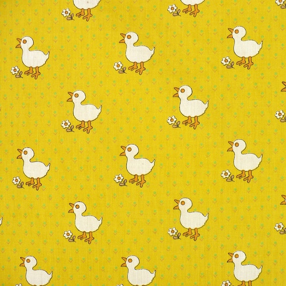 Fabric vintage yellow ducks 1 YARD