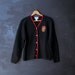 Vintage Pendletonl Sweater Cardigan Wool Black and Burgundy Womens