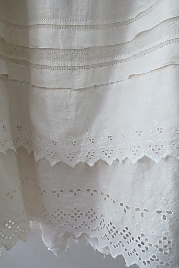 Antique Petticoat 1900s White Skirt Edwardian Slip