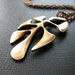 Vintage brass necklace organic shape leaf charm natural patina rustic minimalist - Terrestrial