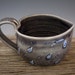 RaiN StoRM MuG in Heart Shape - Cloudy Gray Blue - Rain Drops - Large Mug - Coffee Mug - by DirtKicker Pottery