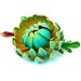RESERVED Turquoise Lotus Flower Brooch - Vintage Enamel Jewelry - Brooch Bouquet