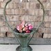 Vintage - Woven Wicker - Wooden - Shabby French Country - Wedding - Funeral Basket - CHIC Display