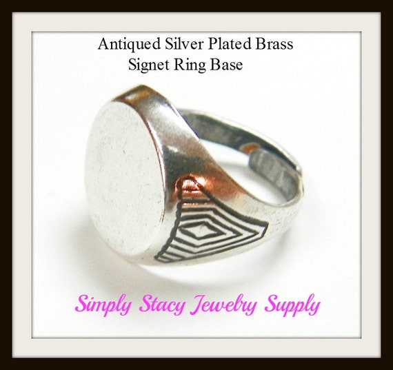 Silver Ring Blanks 2 pieces Adjustable