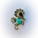 Vintage Seahorse Brooch with Aqua Jelly Belly and Red Rhinestone Eye
