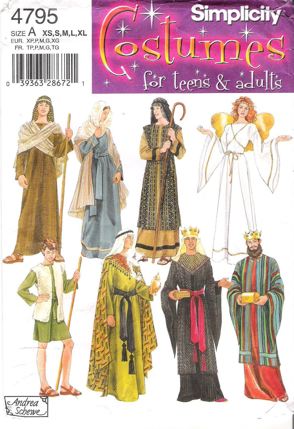 Adult Biblical Costumes Sewing Pattern Simplicity 4795