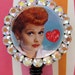 I Love Lucy Lucille Ball Inspired Badge Holder ID retractable reel with Swarovski Crystals great for Nurses Teachers Students
