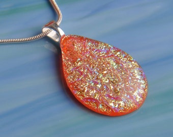 Handmade Dichroic Fused Glass Necklace