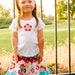 Summer Clearance SALE- Back in stock- Girl's Boutique Outfit - Ric-Rac Twirl Skirt and Applique Tee - Red and Aqua