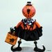 Halloween Pumpkin Folk Art Doll Sculpted Collectible