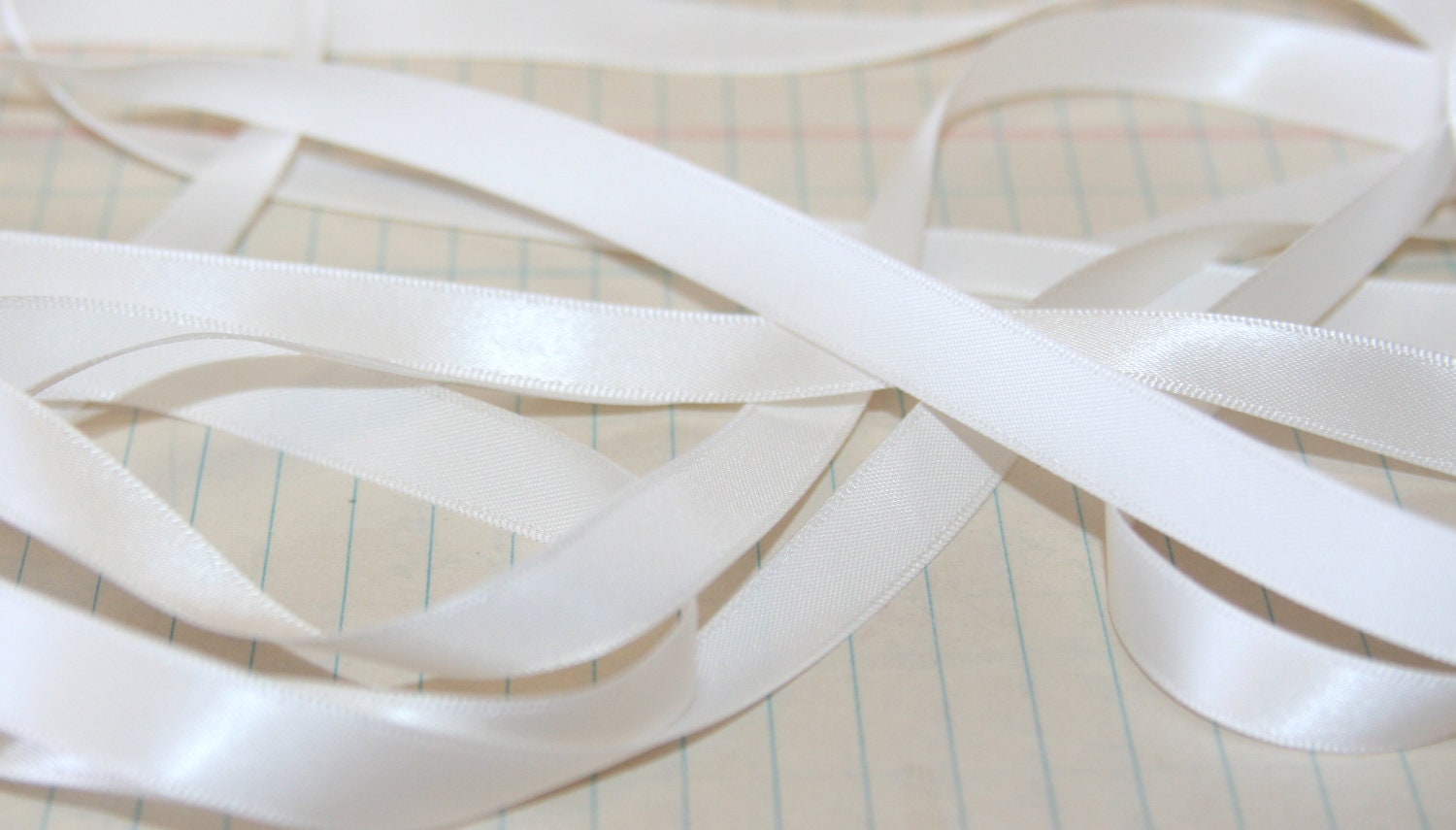 3 Yards White Satin Ribbon 3/8 inch wide Ribbon