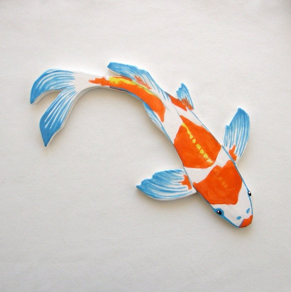 Koi Mosaic tile ceramic fish hand painted art Tiles for