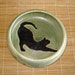 Lovely Sage Green Stoneware Dish with CAT SILHOUETTE