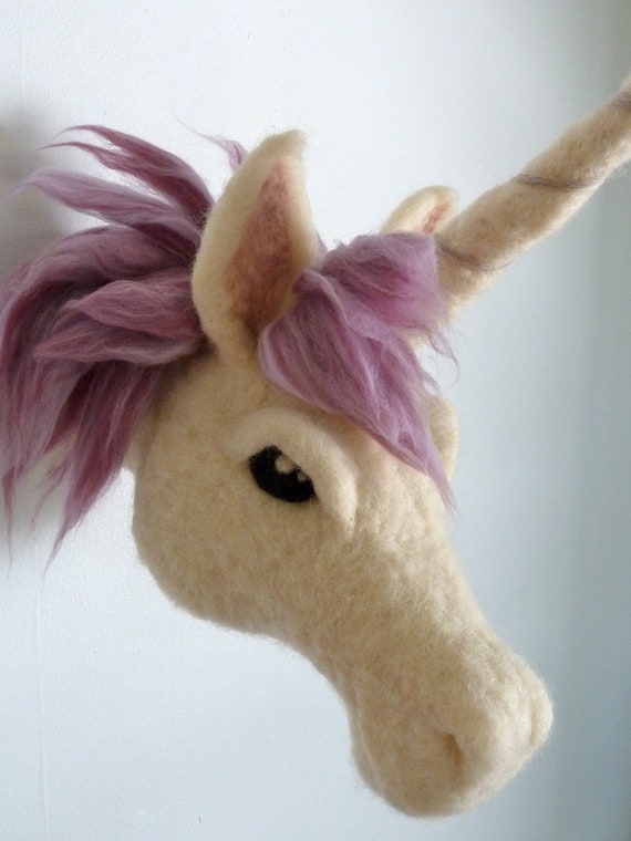 stuffed unicorn wall mount