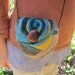 Felted Wool Purse- Aqua Spiral Woodland Purse with Handmade Wooden Button in Madrone