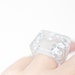 Resin Ring Icicle Silver Flakes Square Shape Chunky Cocktail Ring pastel white transparent glam rock OOAK size 6.5