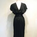 Black Wiggle Dress with Capelet Sleeves