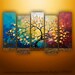Original Modern Landscape Asian Tree Blossom Textured Painting Art by Gabriela 50x30 LARGE