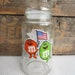 Vintage 1984 M and M Candy USA Olympic Glass Jar Anchor Hocking