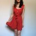 Polka Dot Mini Romper Woman One Piece Jumpsuit Onesie Red White Spring Fashion - Medium M