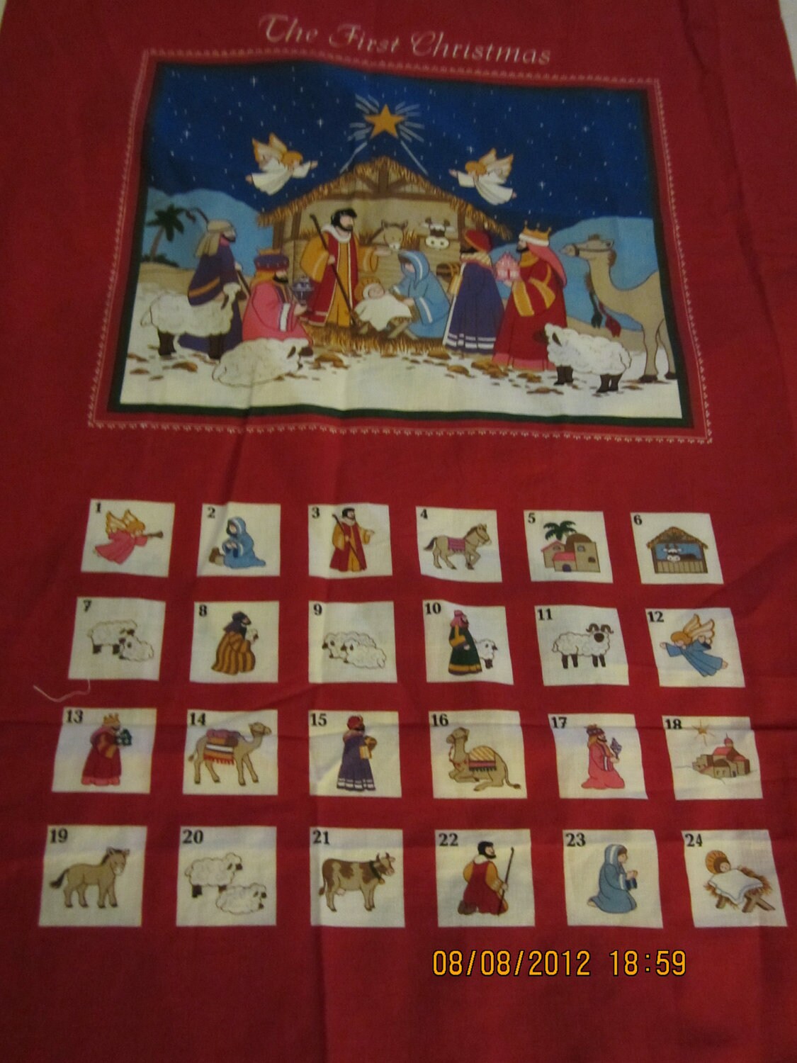 ADVENT CALENDAR Follow The Star Fabric Panel Holiday Christmas