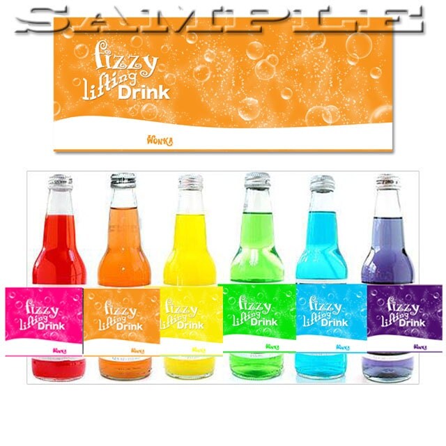 WILLY WONKA fizzy lifting drink Printable digital pop label
