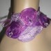 Silk Chiffon Choker Collar Lavender Rosettes Pruple Silver Czech Heart AB Facated Beads With Bails Wedding Maid of Honor