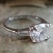 Antique Sterling Paste Engagement Ring / Size 5
