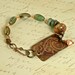 La Sienna Sea foam and Apricot Copper Cuff and Art Bead OOAK Bracelet