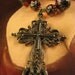 One of a Kind Handmade Vintage Inspired Necklace "Love Story" is romantic, gothic and dark in beautiful blood red and gunmetal