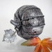 Silver Antiqued Pumpkin, decoupage, Halloween, macabre, gothic, spooky, black and silver, ooak