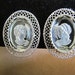 Vintage Whiting & Davis Reverse Carved Cameo Clip Earrings