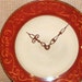 Wall Clock - Deep Rusty Red with Scroll Pattern Ceramic Plate Wall Clock No. 935 (8-1/2 inches)